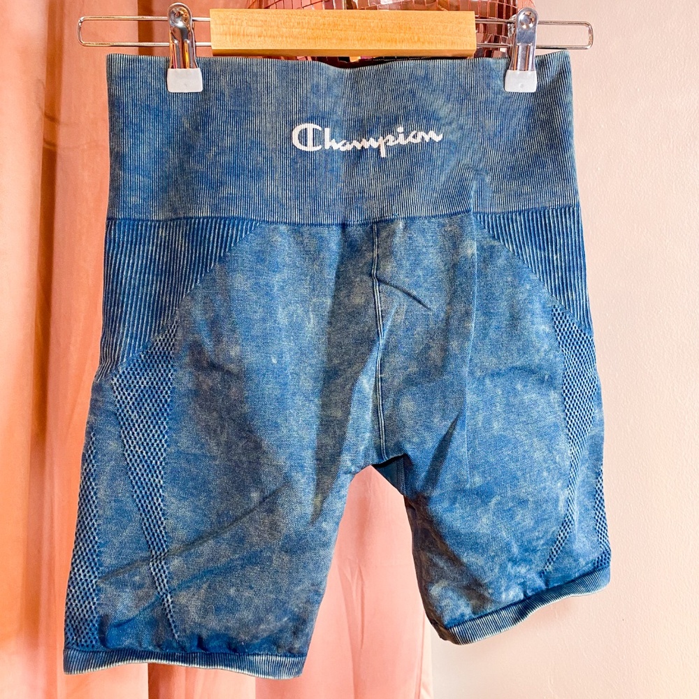 Champion Jegging Biker Shorts: Teal (Medium)